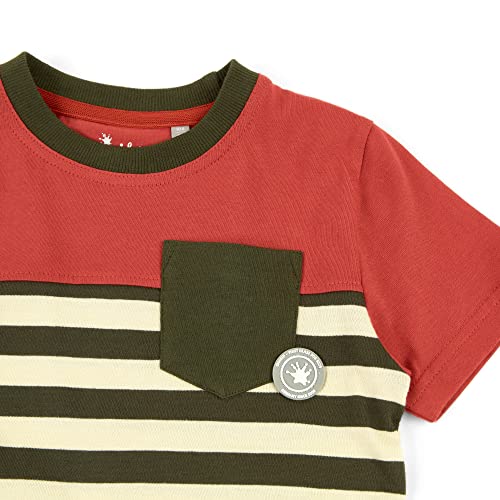T-shirt garçon sigikid coton bio doux anti-irritation rayé rouille vert 98-128