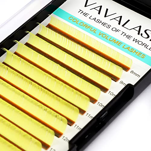 Image of Colored Lash Extensions 0.07mm D Curl Yellow Individual Volume Lashes Extensions 13-20 Mix Length Color Eyelash Extensions for Salon (Yellow 0.07-D, 13-20mm)