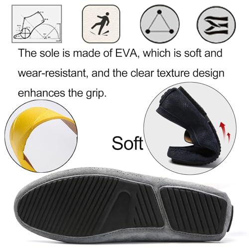 Men's Hollow Suede Flats Loafers Comfort Breathable Moccasin Slip On Casual Penny Driving Shoes Soft Non Slip Work Dress Boat Shoes4