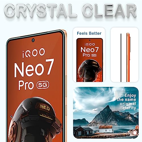 Image of FIRST MART Tempered Glass for iQOO Neo 7 Pro, Neo 7, iQOO 11 and 9T, 9H 0.3 mm Full-Glue Screen Protector with Cable Protector, 3D Edge-to-Edge, HD Clear, Case-Friendly, Black, Pack of 1