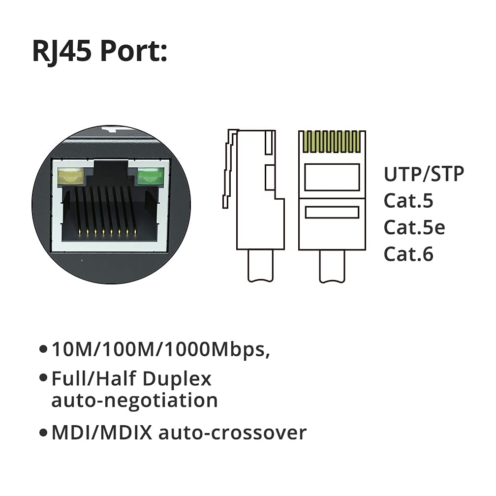 Une paire de mini convertisseurs de médias Gigabit fibre vers Ethernet, multimode double LC vers RJ45, 10/100/1000Base-Tx vers 1000Base-SX, avec module SFP 850 nm, portée de 550 m