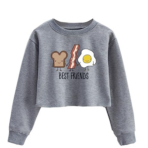 Girls Long Sleeve Sweatshirts Kids Crop Print Funny letters Fashion Pullover Tops