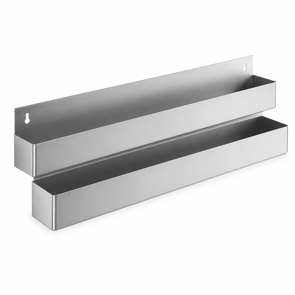 Stainless Steel Double Tier Speed Rail by Glownary – 14 Inches X 36 Inches X 74 Inches, Wire, Silver, Model 522ts3072r