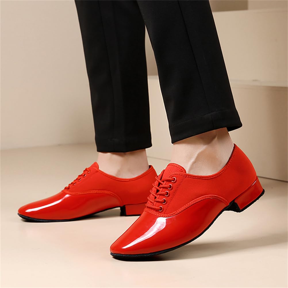 Zapatos de Baile para Hombre Latino Salsa Salón Suela de Cuero Vals Interior