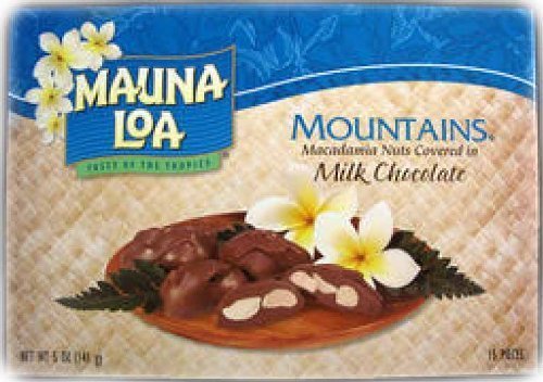 Nueces de macadamia cubiertas de chocolate con leche Mauna Loa Mountains