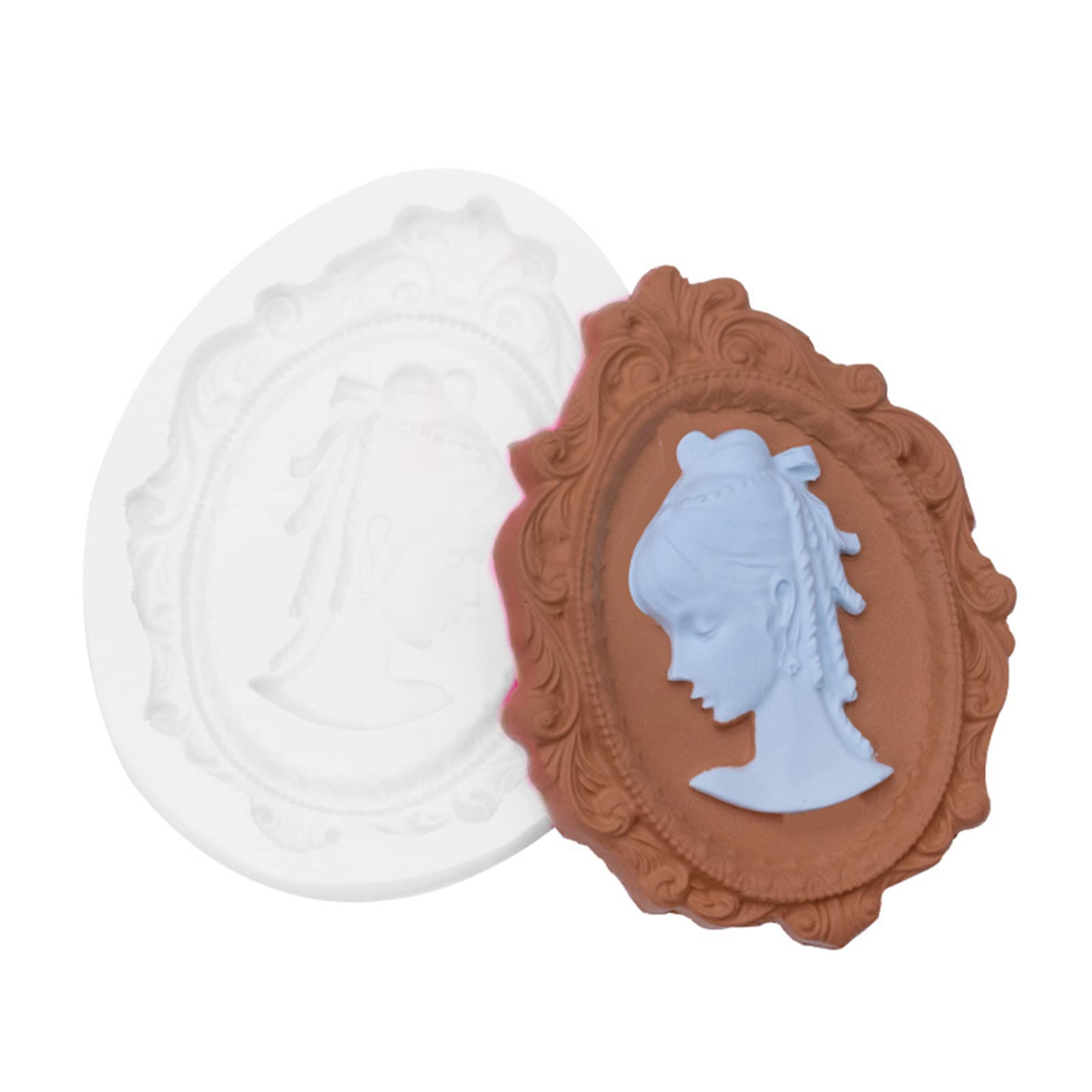 Buxuaaaa Girls Transparent Photo Frame Molds Creative Soft Pottery Clay Plasters Chocolate Fondant Baking Molds Decorating Tool Silicone Fondant