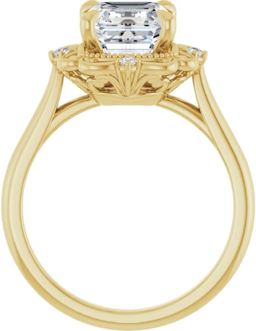 1-3 CT Moissanite Antique Wedding Ring for Women Victorian-Halo Bridal Ring for Gifts 925 Sterling Silver, 10K/14K/18K Solid Rose/White/Yellow Gold