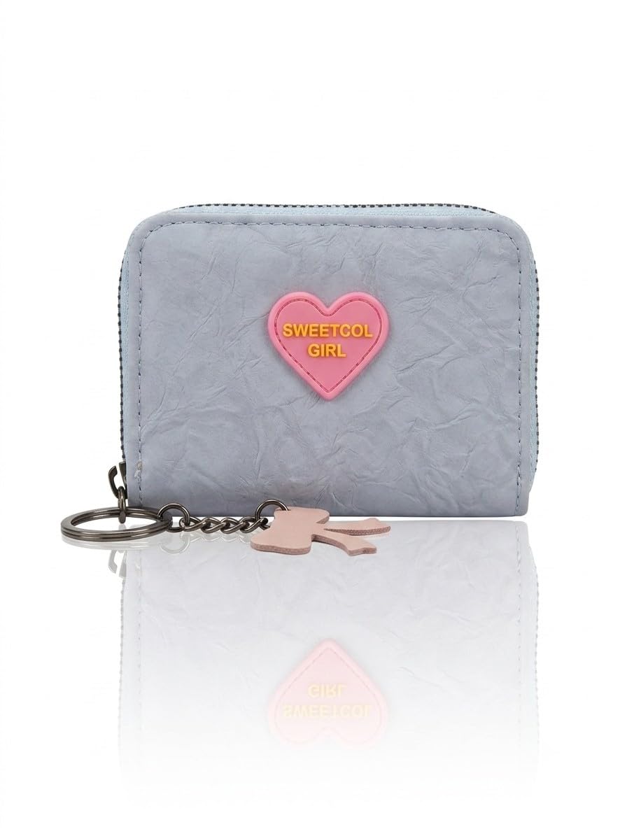 lacylook Stylish Mini Zipper Blue Coin Pouch Wallet for Women Girls Card Holder Compact Small Purse Cash Organizer Travel Mini Wallet Gift for Ladies-picture-20