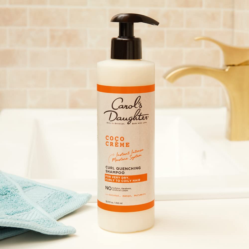 Carol’s Daughter Coco Creme Curl Quenching Sulfate Free Shampoo for Very Dry Hair, with Coconut Oil and Mango Butter, Sulfate Free Shampoo for Curly Hair, 12 fl oz