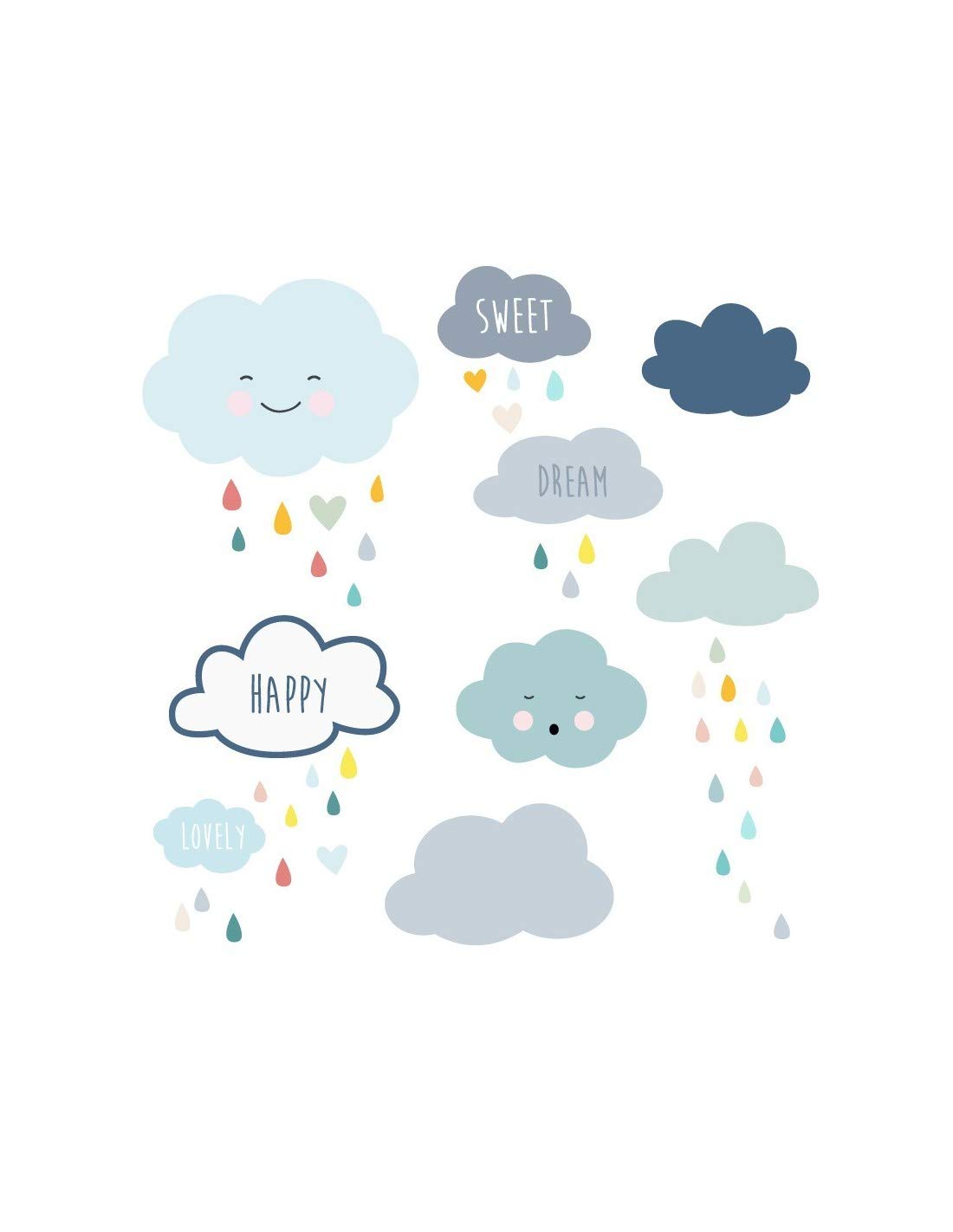 Stickers muraux frise nuages pour relooker un mur sans peindre