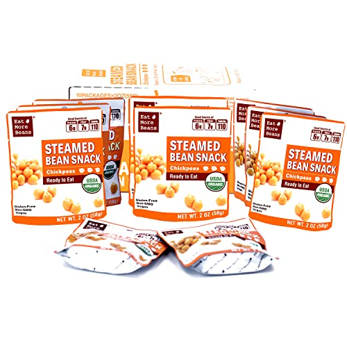 Image of Steamed Bean Snack Series - STEAMED CHICKPEAS (Organic Chickpeas, Water, Sea Salt, Organic Rice Vinegar) - Box of 10