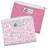 Planet Wise Reusable Zipper Sandwich Bags, 2-Pack, This Little Piggy/Raspberry Poly