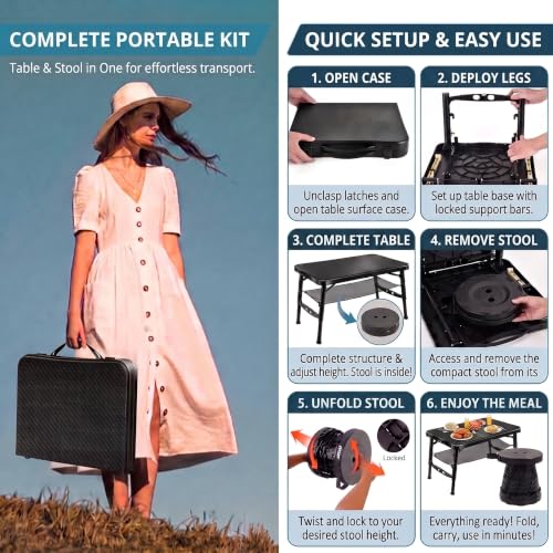 KPR Mesa y Silla de Camping Portátil, Ultraligera y Plegable para Playa miniatura 3