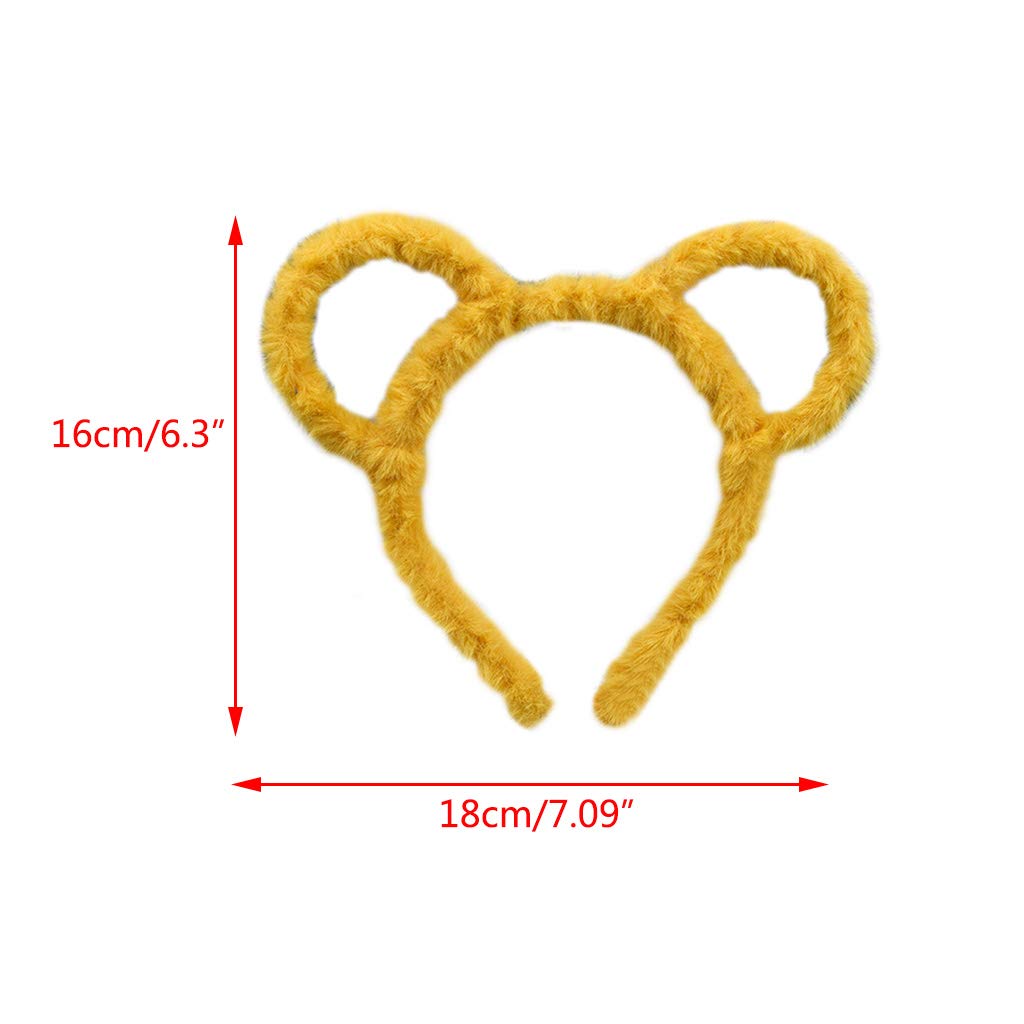 KUFptva Cat Ears Headband for Women Mouse Ears Headband Plush Hairband Animal Head Wear for Party Cosplay Makeup Hair Accessories
