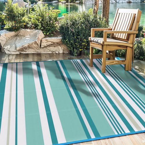Outdoor Rugs Patio Camping Portable – Plastic Straw Patio Rug Waterproof for Campers, Outdoor Area Carpet Clearance, Outside RVs Mat, Backyard Porch, Deck, Balcony, Picnic, Modern Style