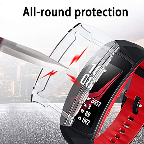 Gear Fit2 Pro Screen Protector Case,JZK Soft TPU Plated Case All-Around Protector Screen Cover Bumper Compatible Gear Fit2 Pro Smart Watch Accessories(Clear)