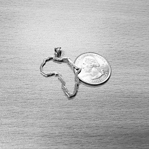 LA BLINGZ Sterling Silver Africa Open Design Pendant Necklace2
