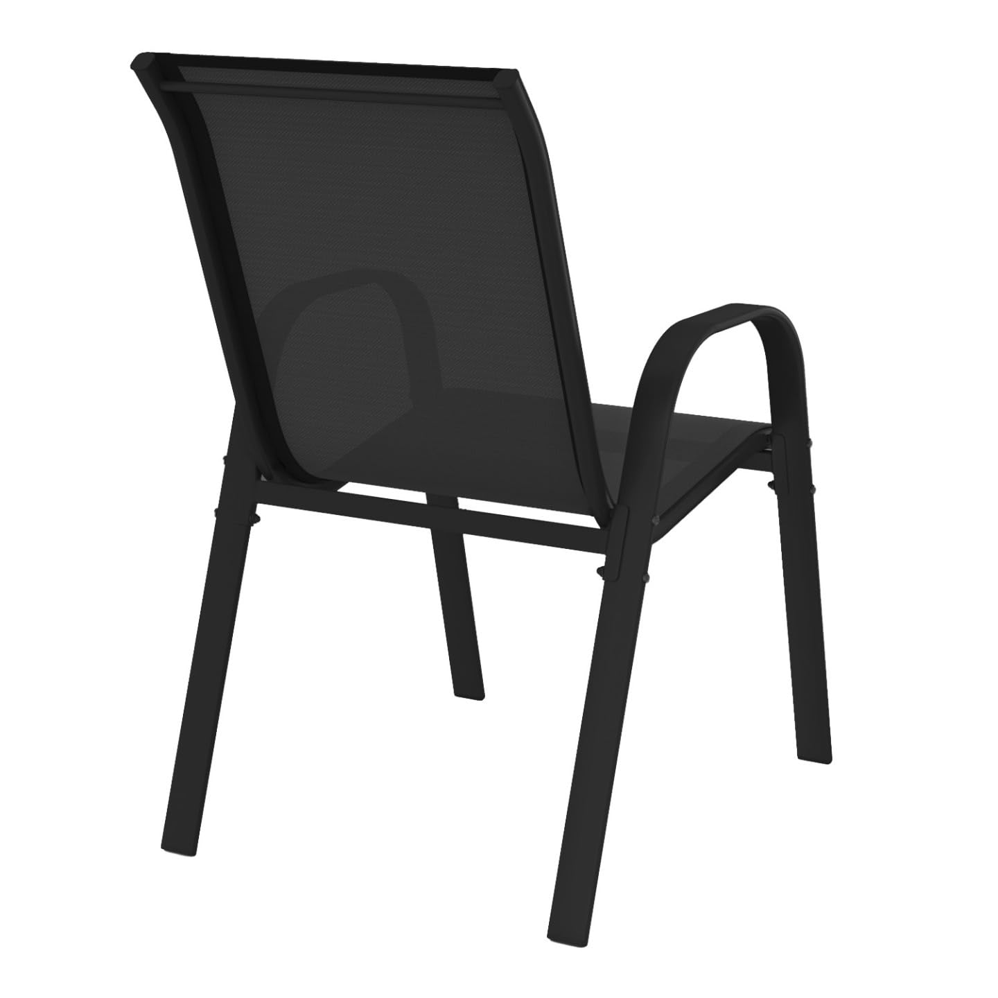 IDMarket - Lot de 4 chaises de Jardin LYMA métal et textilène empilables Noires
