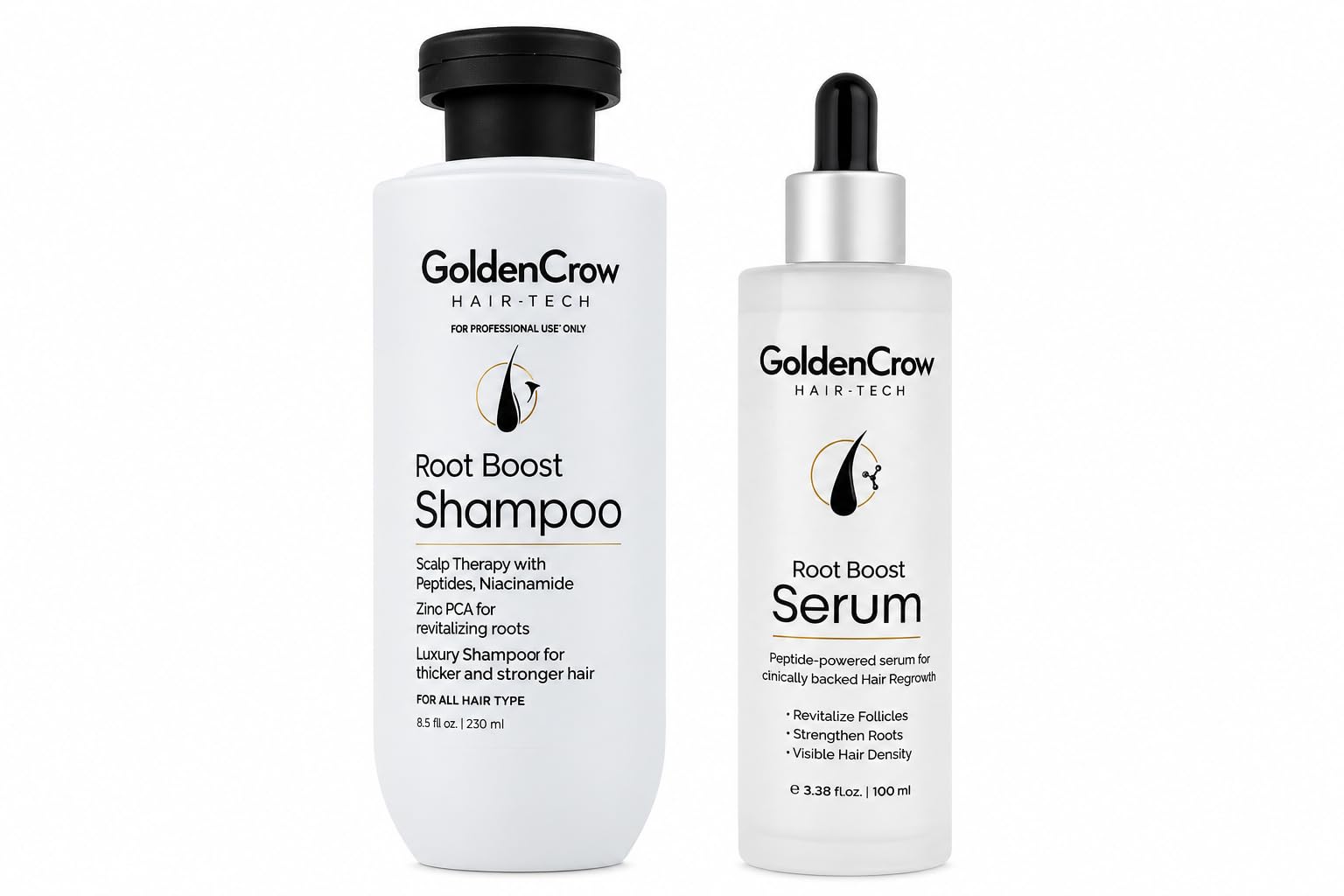 Root Boost Shampoo (250ml) & Hair Growth Serum Combo (100ml) | Peptides, Niacinamide & Zinc PCA | Scalp Care for Stronger, Thicker Looking Hair | Density & Root Strength | For Men & Women-image-27