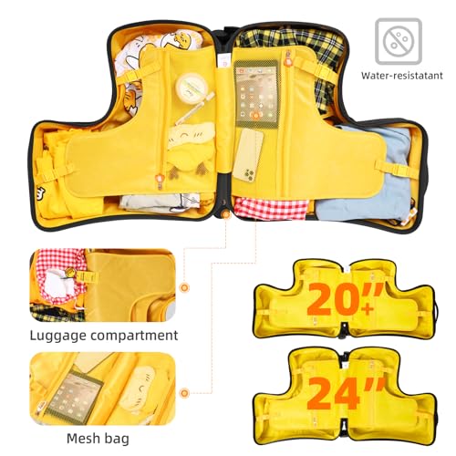 Kids Ride On Suitcase,Toddler Luggage with Wheels, Children's Hardside Spinner Trunk for Travel, 21 inch for Girls Boys3