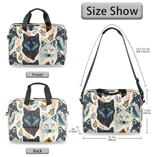 Bolso para laptop 15.6-16 pulgadas con diseño de lobo miniatura 6