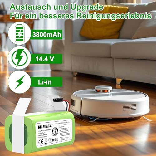 3800 mAh 14.4 V Ersatzakku für Eufy RoboVac 11 11S 11S Plus 11S MAX 12 15C MAX 30 30C 35C G10 Hybrid und Ecovacs Deebot N79 N79S DN622 für Tesvor X500 Akku