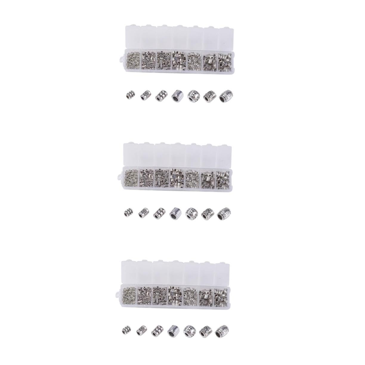 Gadpiparty 3 Series Abalorios De Aleación Para Diy Accesorios De Collares Y Manualidades Plateado 260 Piezas*3