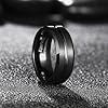 King Will Classic 8mm Black Tungsten Carbide Wedding Band Ring Polished Finish Grooved Center Comfort Fit O 1/2(7.5) #2
