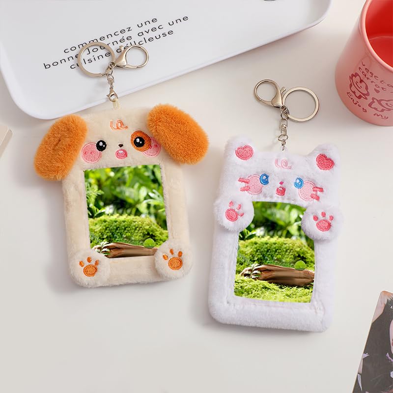 Amazon | トレカケース キーホルダー 犬 ネコ 韓国風 カードケース