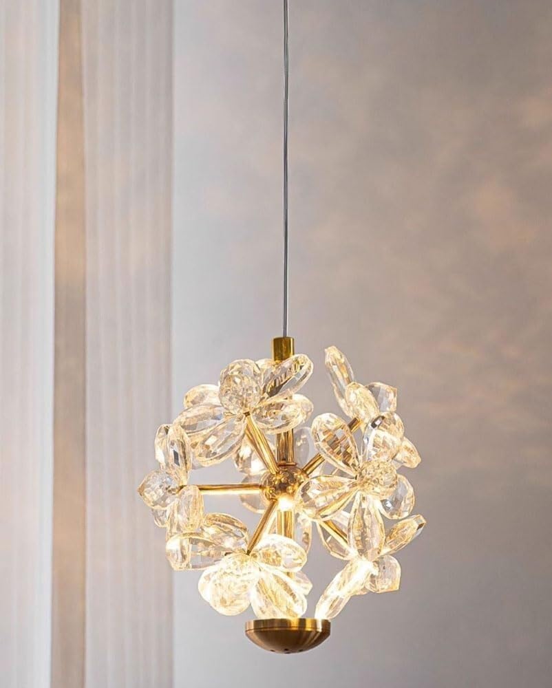 Modern 3-Color Pendant Lights French Bedside Crystal Mini Hanging Lamp Ceiling Luxury Crystal Chandeliers for Dining Room Bedroom Kitchen Island Foyer Farmhouse Bathroom Indoor Decor(A style)