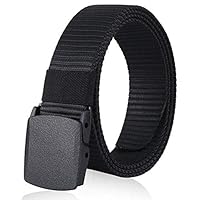ZORO Men’s Nylon woven fabric Belt, Hole free plastic flap buckle