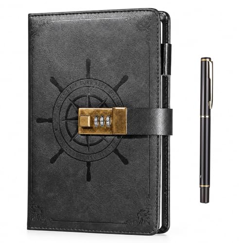 Kesote A5 Diary with Lock 212 Pages - Black