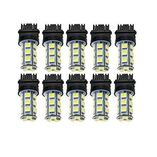 Yolu Super Bright 3157 LED Light Bulbs White, 900 Lumens 3157 LED Brake Lights, 3157 LED Backup Reverse Lights, 3156 LED Reverse Tail Lights, Turn Signal Lights Pack of 10