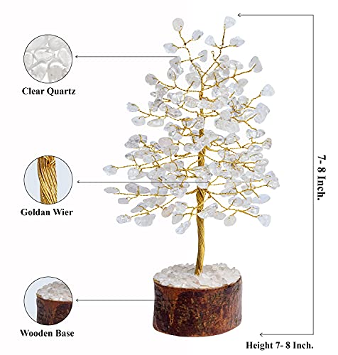 Image of ZAICUS Clear Quartz Crystal Tree of Life Feng Shui Bonsai 7-8 Inch