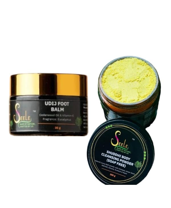 SEELE Combo Pack of Shuddhi Body Cleansing Powder Soap Free and SEELE Udij Foot Balm with Coconut Oil Eucalyptus Castor Oil Aloe Vera Neem Vitamin E and Carnauba Wax-image-11