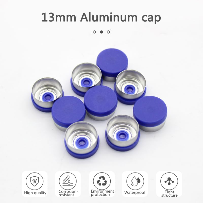 13mm Flip Off Caps, 100 Pcs Flip Off Caps Flip Off Seals Flip Off Vial Seals Plastic Aluminum Caps Cover for Glass Vial (13mm)