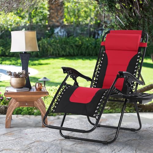 MAISON ARTS Padded Zero Gravity Lawn Chair Foldable Patio Recline...