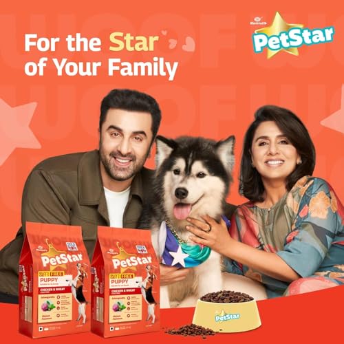 Image of Mankind PetStar Puppy Dry Dog Food (High Protein) Chicken & Wheat Flavor, 10kg (Pack of 2)| Improves Muscle & Strength, Supports Immunity, Protects Liver & Kidney