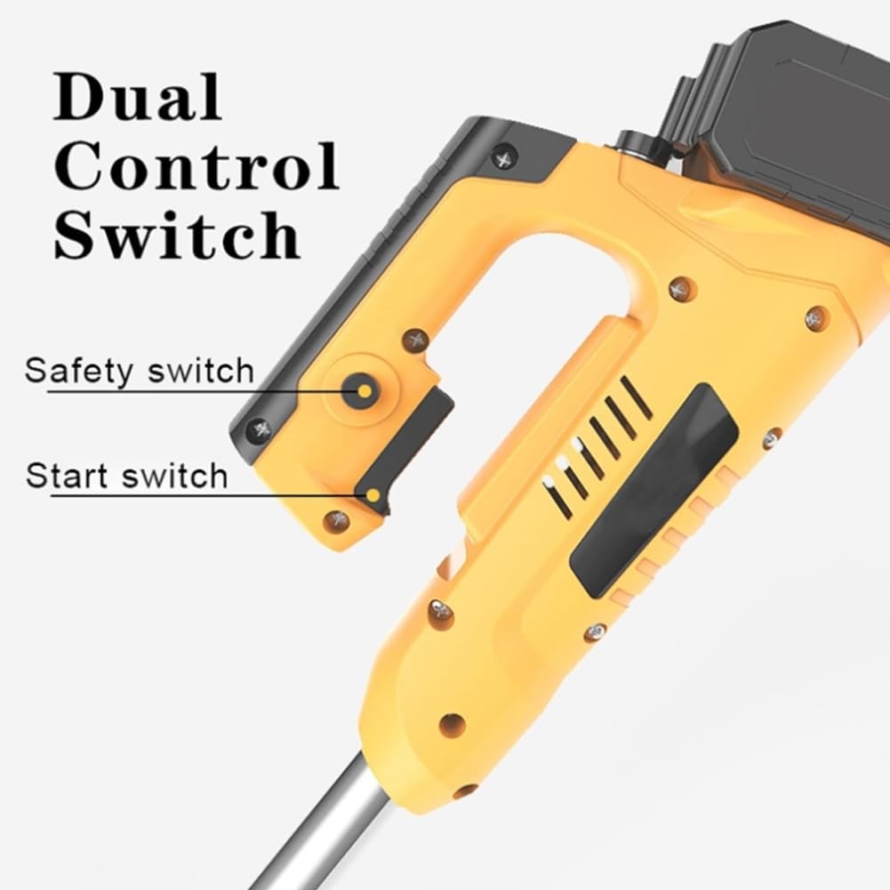 FURLOU Tagliaerba Senza Fili, Piccolo Tosaerba Elettrico Multifunzionale per Uso Domestico, Tagliaerba con Manico Telescopico + Testa di Regolazione a 90°, per Diserbo e Manutenzione del Giardino