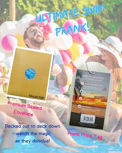 Mens Dissolving Swim Trunks Prank Shorts, Dissolvable Bathing Suit, Funny Bachelor Beach Party Gag Gift for Brother Boyfriend