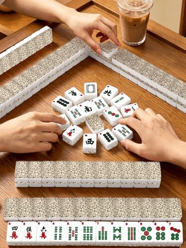 Set de Mahjong Americano con 166 Fichas Acrílicas y Estuche de Viaje miniatura 2