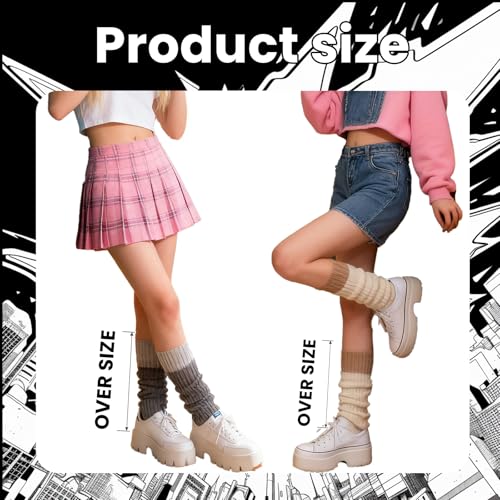 Image of 2 Pcs Leg Warmers Y2k, Leg Warmers, Y2k Accessories, Cute Kawaii Cream Legwarmers for Women Winter