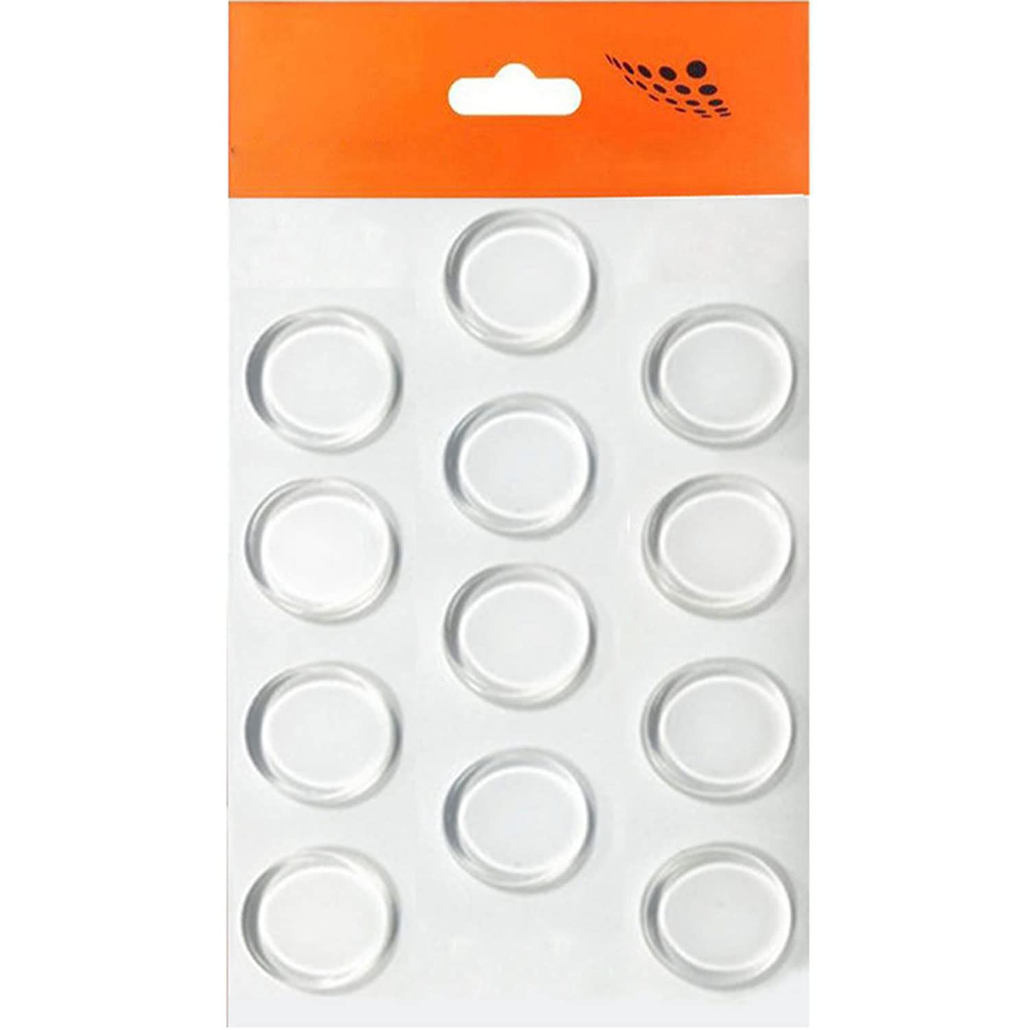 Badem10 Yapışkanlı Cam Tutucu Şeffaf 18 mm 12'Li Mobilya Raf Ses Tutucu