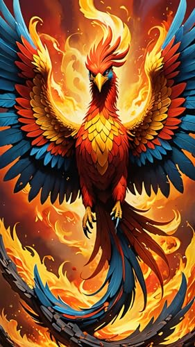 Idée Cadeau Créatif Adulte Peinture Diamant Phoenix XXL 40x70cm