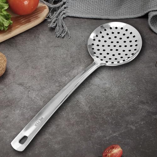 Image of Meyer Stainless Steel Skimmer | Kitchen Tools | Cooking Utensils for Kitchen | Skimmer for Deep Frying and Straining Puris /Nuggets /Rice /Pakodas, 32cm, Silver