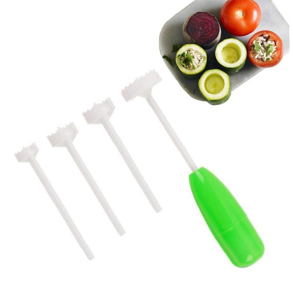 BYFRI 4pcs/set Vege Drill Vegetable Spiral Cutter Spiralizer Digging Device Corer Device For Stuffed Vegetables Kitchen Accessories