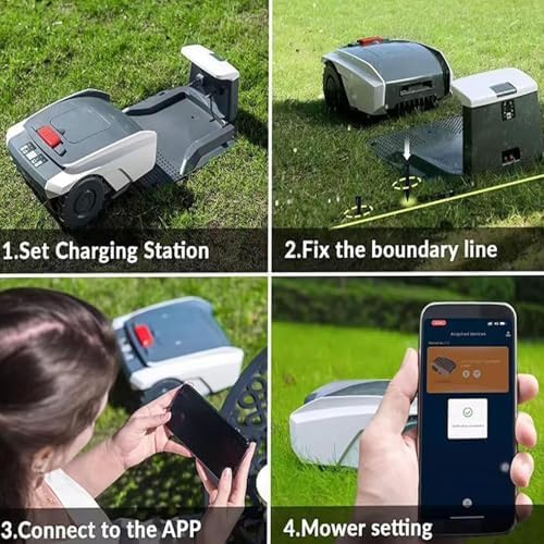 Cortacésped robótico con navegación GPS para hasta 29000 pies cuadrados, control de aplicación, programación de autocarga, corte antirrobo y personalizado para césped mediano y grande