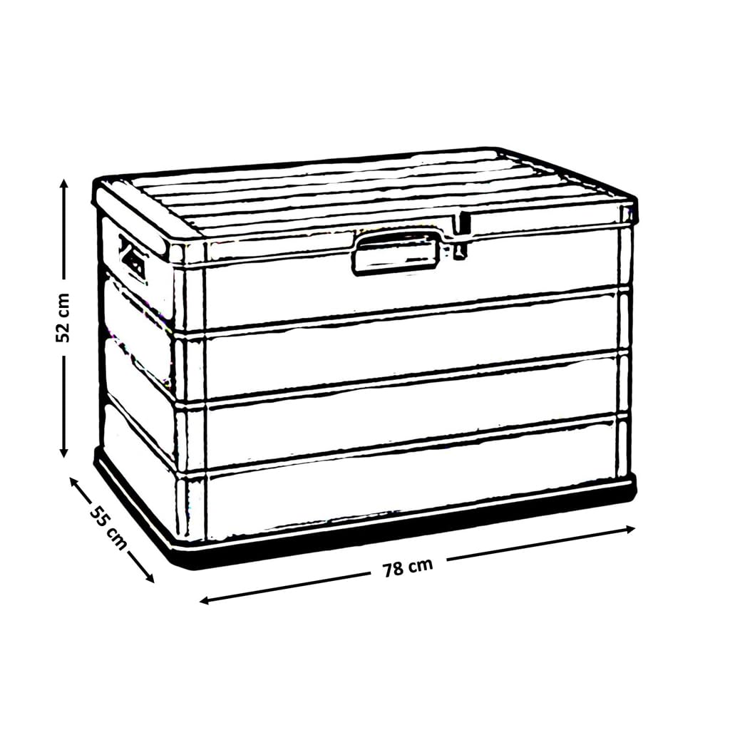 Kreher® XL Kissenbox/Gartenbox 170 Liter oder 340 Liter Nutzvolumen in moderner Holz Optik in Anthrazit! Robust, abwaschbar und einfach im Aufbau! (170 L)