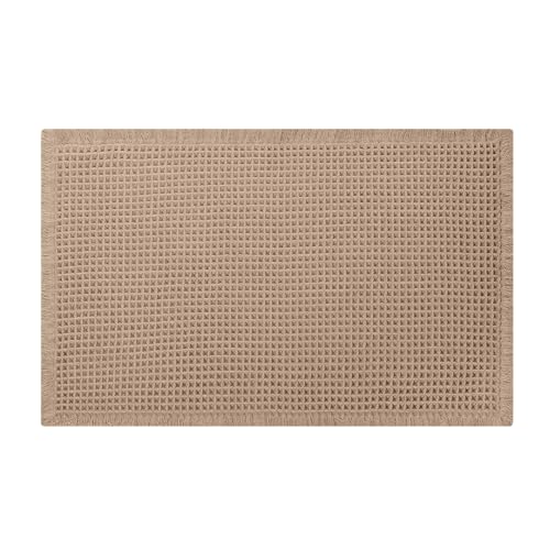 GRLYUH Waffle Bath Mat, Boho Bathroom Rug Non Slip Washable, 18 x 30, Khaki by GRLYUH - Used condition - Image 9