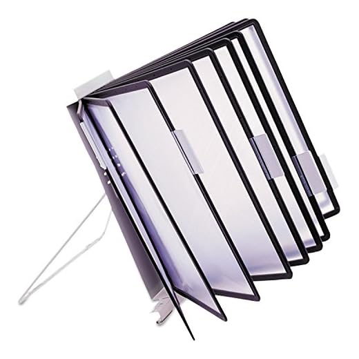 Durable 561201 InstaView Expandable Desktop Reference System with Black Borders, 10 Panels